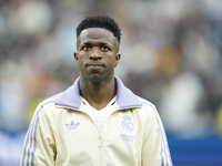 Vinicius Junior left winger of Real Madrid and Brazil prior the La Liga match between Real Madrid CF and CA Osasuna at Estadio Santiago Bern...