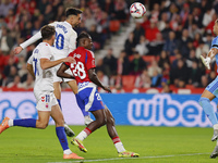 Ivan Chapela of CD Eldense scores the first goal for his team during the LaLiga Hypermotion match between Granada CF and CD Eldense at Nuevo...