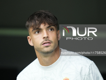 Raul Asencio centre-back of Real Madrid and Spain during the La Liga match between Real Madrid CF and CA Osasuna at Estadio Santiago Bernabe...