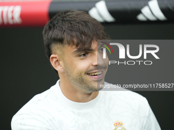 Raul Asencio centre-back of Real Madrid and Spain during the La Liga match between Real Madrid CF and CA Osasuna at Estadio Santiago Bernabe...