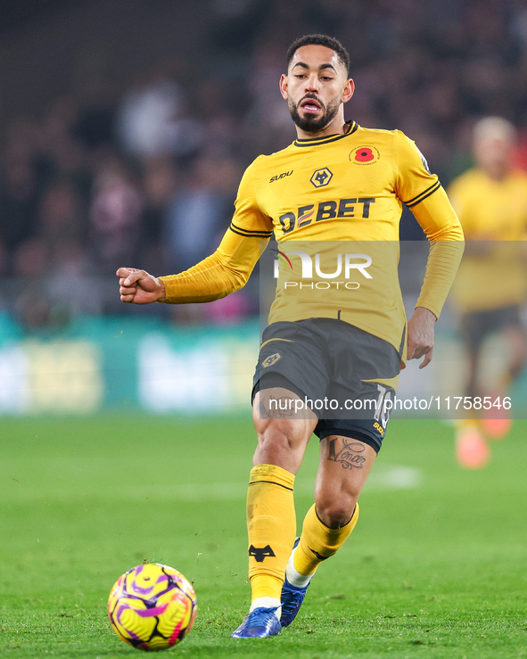 Matheus Cunha of Wolves is on the ball during the Premier League match between Wolverhampton Wanderers and Southampton at Molineux in Wolver...