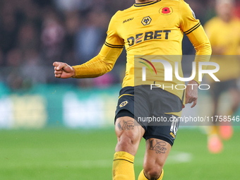 Matheus Cunha of Wolves is on the ball during the Premier League match between Wolverhampton Wanderers and Southampton at Molineux in Wolver...