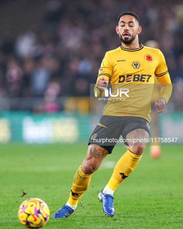 Matheus Cunha of Wolves is on the ball during the Premier League match between Wolverhampton Wanderers and Southampton at Molineux in Wolver...