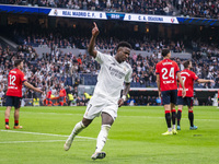 Vinicius Junior of Real Madrid CF celebrates his goal during the La Liga EA Sports 2024/25 football match between Real Madrid CF and CA Osas...