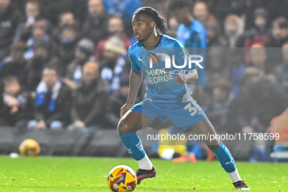 Donay Obrien Brady (35 Peterborough United) controls the ball during the Sky Bet League 1 match between Peterborough and Cambridge United at...