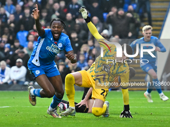 Ricky Jade Jones (17, Peterborough United) celebrates after scoring the team's first goal during the Sky Bet League 1 match between Peterbor...