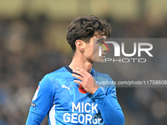 Joel Randall (14 Peterborough United) participates in the Sky Bet League 1 match between Peterborough and Cambridge United at London Road in...