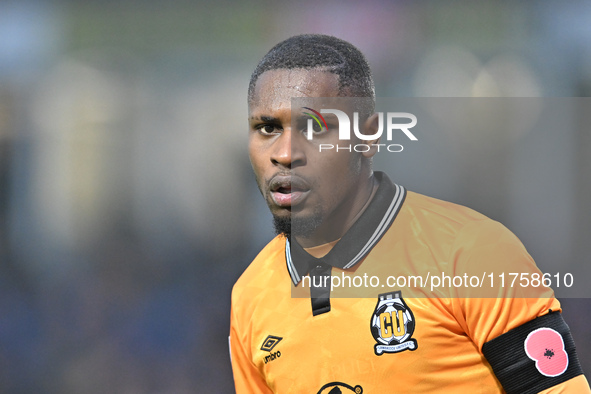 Brandon Njoku (34 Cambridge United) looks on during the Sky Bet League 1 match between Peterborough and Cambridge United at London Road in P...