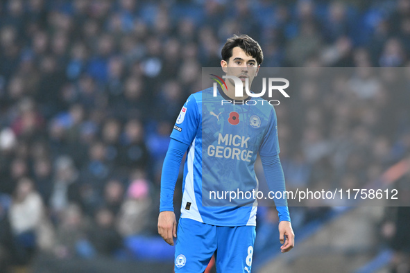 Ryan De Havilland (8 Peterborough United) looks on during the Sky Bet League 1 match between Peterborough and Cambridge United at London Roa...