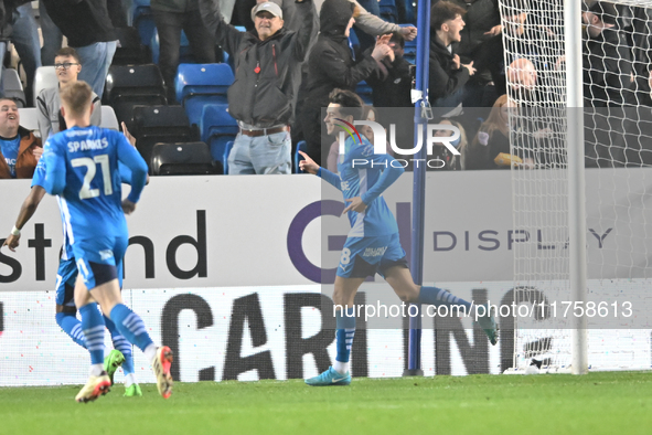 Ryan De Havilland (8 Peterborough United) celebrates after scoring the team's fifth goal during the Sky Bet League 1 match between Peterboro...