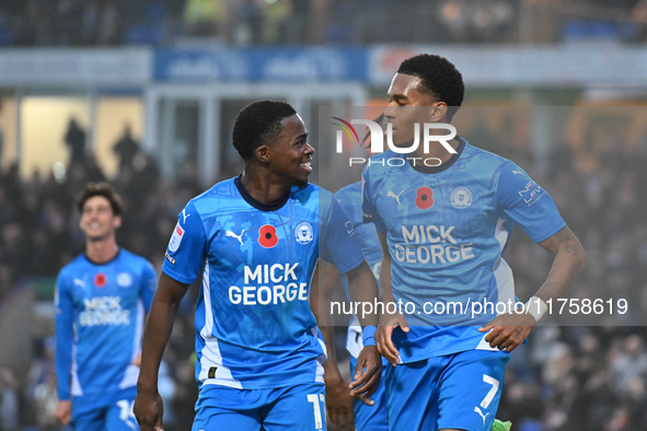 During the Sky Bet League 1 match between Peterborough and Cambridge United in Peterborough, United Kingdom, on November 9, 2024. 