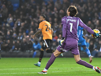 Goalkeeper Nicholas Bilokapic of Peterborough throws the ball out during the Sky Bet League 1 match between Peterborough and Cambridge Unite...