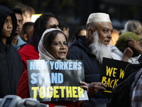 A general view shows protesters in front of the eminent immigration reform changes in Manhattan, NY, on November 9, 2024. The New York Immig...