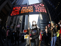 A general view shows protesters in front of the eminent immigration reform changes in Manhattan, NY, on November 9, 2024. The New York Immig...