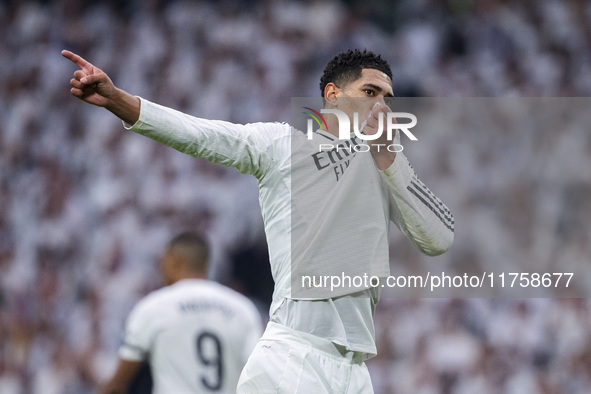 Jude Bellingham of Real Madrid CF celebrates his goal during the La Liga EA Sports 2024/25 football match between Real Madrid CF and CA Osas...