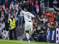 Vinicius Junior of Real Madrid CF celebrates his goal during the La Liga EA Sports 2024/25 football match between Real Madrid CF and CA Osas...