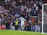 Vinicius Junior of Real Madrid CF celebrates his goal during the La Liga EA Sports 2024/25 football match between Real Madrid CF and CA Osas...