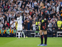 Vinicius Junior of Real Madrid CF celebrates his goal during the La Liga EA Sports 2024/25 football match between Real Madrid CF and CA Osas...