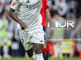 Vinicius Junior of Real Madrid CF celebrates his goal during the La Liga EA Sports 2024/25 football match between Real Madrid CF and CA Osas...