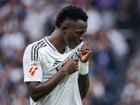 Vinicius Junior of Real Madrid CF celebrates his goal during the La Liga EA Sports 2024/25 football match between Real Madrid CF and CA Osas...