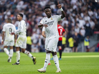 Vinicius Junior of Real Madrid CF celebrates his goal during the La Liga EA Sports 2024/25 football match between Real Madrid CF and CA Osas...