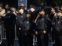 New York police are on high alert during an immigrant protest regarding imminent changes to immigration reforms in Manhattan, NY, on Novembe...