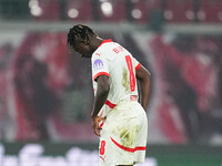 Amadou Haidara of Leipzig  with post game despair during the Bundesliga match between RB Leipzig and Borussia Mönchengladbach at Red Bull ar...