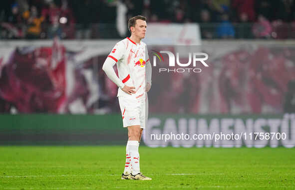 Christoph Baumgartner of Leipzig  with post game despair during the Bundesliga match between RB Leipzig and Borussia Mönchengladbach at Red...