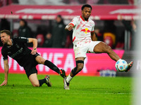 Loïs Openda of Leipzig  controls the ball during the Bundesliga match between RB Leipzig and Borussia Mönchengladbach at Red Bull arena, Lei...