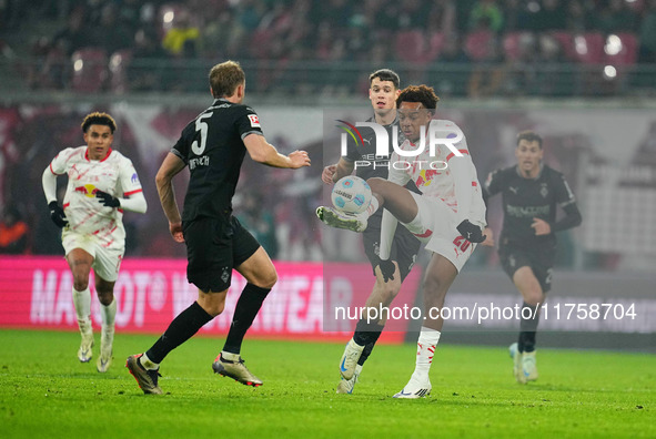 Assan Ouedraogo of Leipzig  controls the ball during the Bundesliga match between RB Leipzig and Borussia Mönchengladbach at Red Bull arena,...