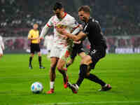 Christoph Baumgartner of Leipzig  controls the ball during the Bundesliga match between RB Leipzig and Borussia Mönchengladbach at Red Bull...