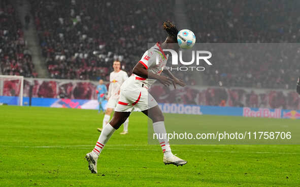 Amadou Haidara of Leipzig  heads during the Bundesliga match between RB Leipzig and Borussia Mönchengladbach at Red Bull arena, Leipzig, Ger...