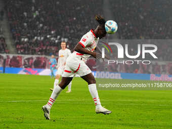 Amadou Haidara of Leipzig  heads during the Bundesliga match between RB Leipzig and Borussia Mönchengladbach at Red Bull arena, Leipzig, Ger...