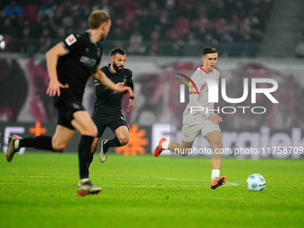 Christoph Baumgartner of Leipzig  controls the ball during the Bundesliga match between RB Leipzig and Borussia Mönchengladbach at Red Bull...