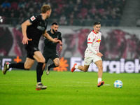 Christoph Baumgartner of Leipzig  controls the ball during the Bundesliga match between RB Leipzig and Borussia Mönchengladbach at Red Bull...