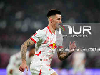 Benjamin Šeško of Leipzig  looks on during the Bundesliga match between RB Leipzig and Borussia Mönchengladbach at Red Bull arena, Leipzig,...