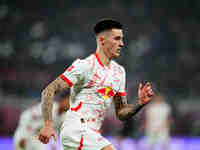 Benjamin Šeško of Leipzig  looks on during the Bundesliga match between RB Leipzig and Borussia Mönchengladbach at Red Bull arena, Leipzig,...