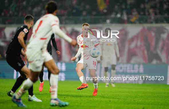 Arthur Vermeeren of Leipzig  controls the ball during the Bundesliga match between RB Leipzig and Borussia Mönchengladbach at Red Bull arena...