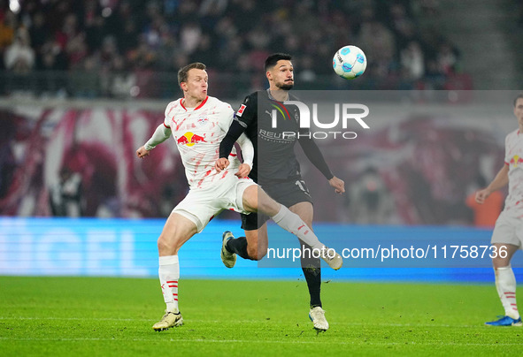 Tim Kleindienst of Borussia Monchengladbach  controls the ball during the Bundesliga match between RB Leipzig and Borussia Mönchengladbach a...