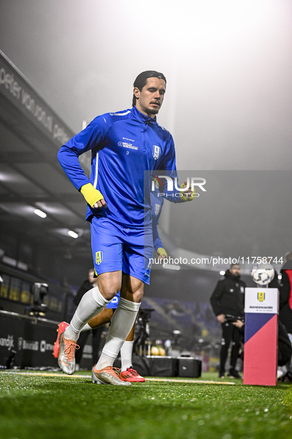 RKC forward Oskar Zawada plays during the match between RKC and NEC at the Mandemakers Stadium in Waalwijk, Netherlands, on November 9, 2024...