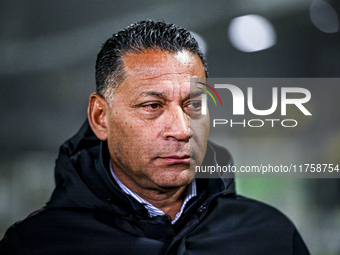 RKC trainer Henk Fraser is present during the match between RKC and NEC at the Mandemakers Stadium in Waalwijk, Netherlands, on November 9,...