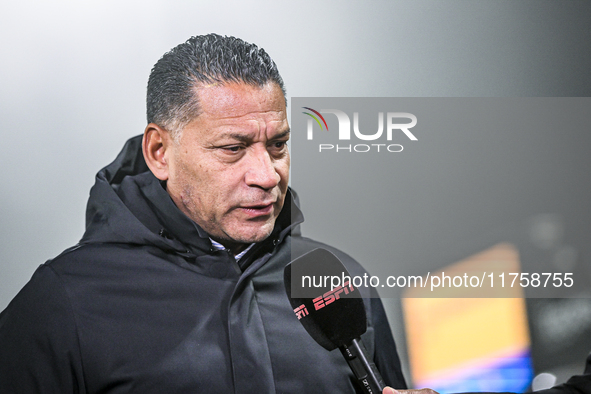 RKC trainer Henk Fraser is present during the match between RKC and NEC at the Mandemakers Stadium in Waalwijk, Netherlands, on November 9,...