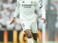 Jude Bellingham central midfield of Real Madrid and England during the La Liga match between Real Madrid CF and CA Osasuna at Estadio Santia...