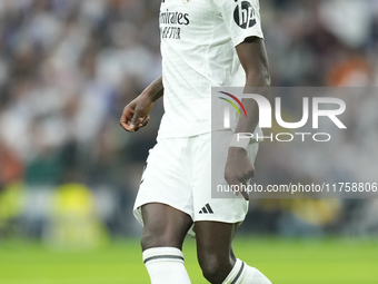 Antonio Rudiger centre-back of Real Madrid and Germany during the La Liga match between Real Madrid CF and CA Osasuna at Estadio Santiago Be...