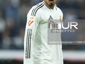 Jude Bellingham central midfield of Real Madrid and England during the La Liga match between Real Madrid CF and CA Osasuna at Estadio Santia...