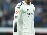 Jude Bellingham central midfield of Real Madrid and England during the La Liga match between Real Madrid CF and CA Osasuna at Estadio Santia...