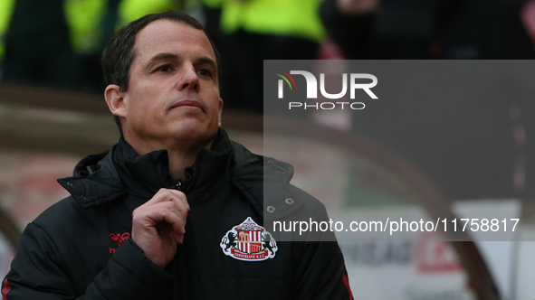 Sunderland Head Coach Regis Le Bris is present during the Sky Bet Championship match between Sunderland and Coventry City at the Stadium Of...