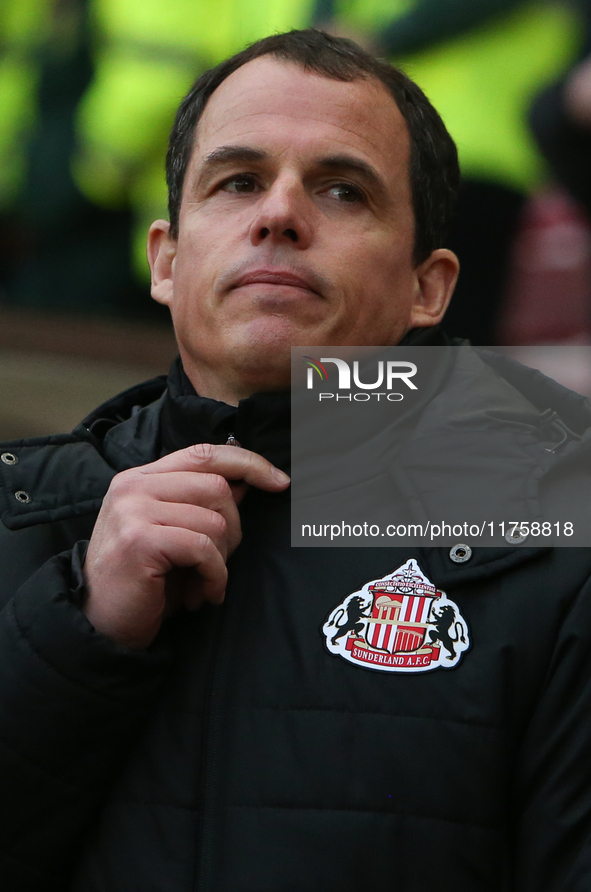 Sunderland Head Coach Regis Le Bris is present during the Sky Bet Championship match between Sunderland and Coventry City at the Stadium Of...