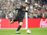 Sergio Herrera goalkeeper of Osasuna and Spain during the La Liga match between Real Madrid CF and CA Osasuna at Estadio Santiago Bernabeu o...