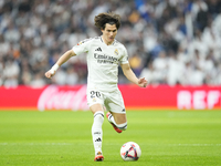 Fran Garcia left-back of Real Madrid and Spain during the La Liga match between Real Madrid CF and CA Osasuna at Estadio Santiago Bernabeu o...